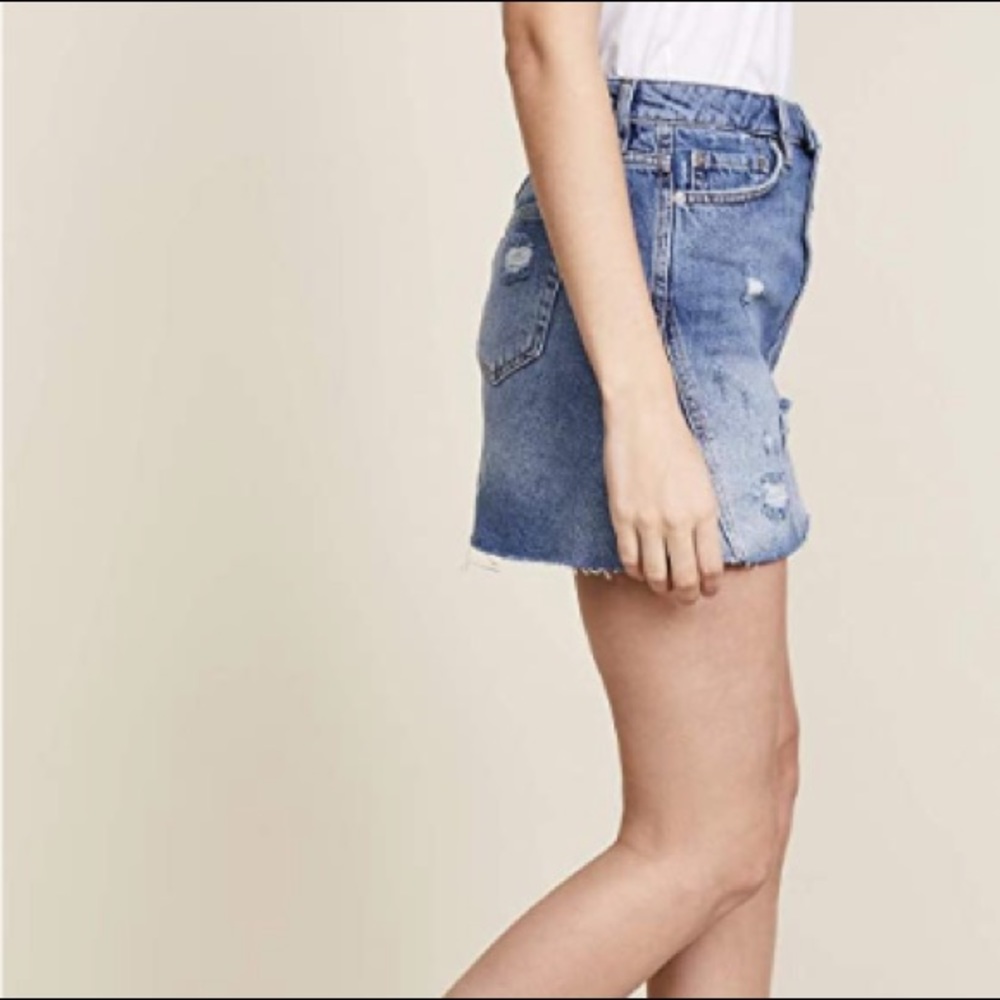 FREE PEOPLE
Destroyed Button Denim Skirt In Harvey - Picture 8 of 15